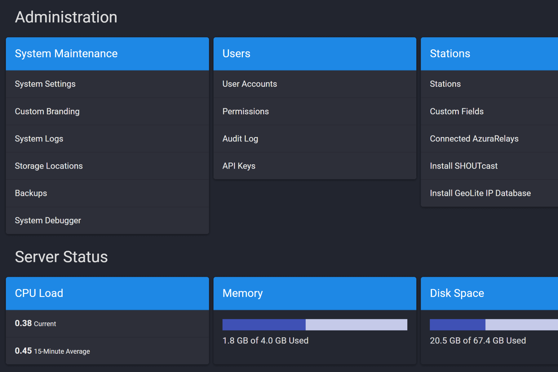 Multi-station administration from a single AzuraCast install