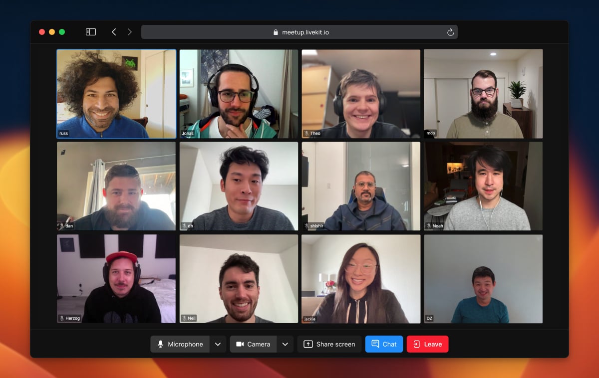 LiveKit Meet example app built on the LiveKit server