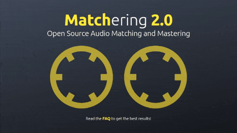 The Matchering web mastering form in action