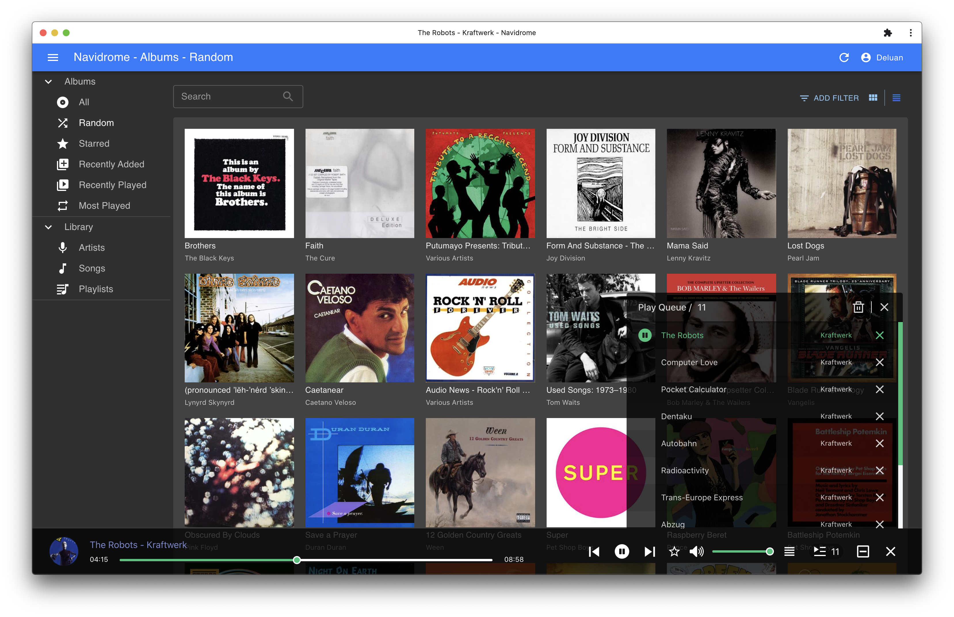 Navidrome desktop web player