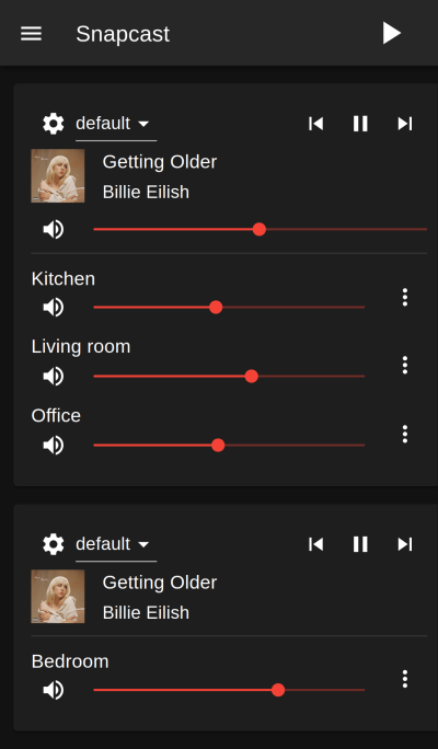 Snapcast web UI (Snapweb)