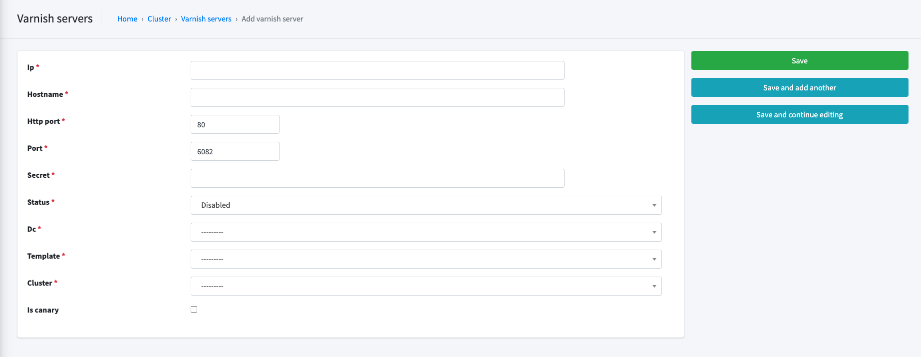 Registering a Vinyl Cache node in the VaaS console